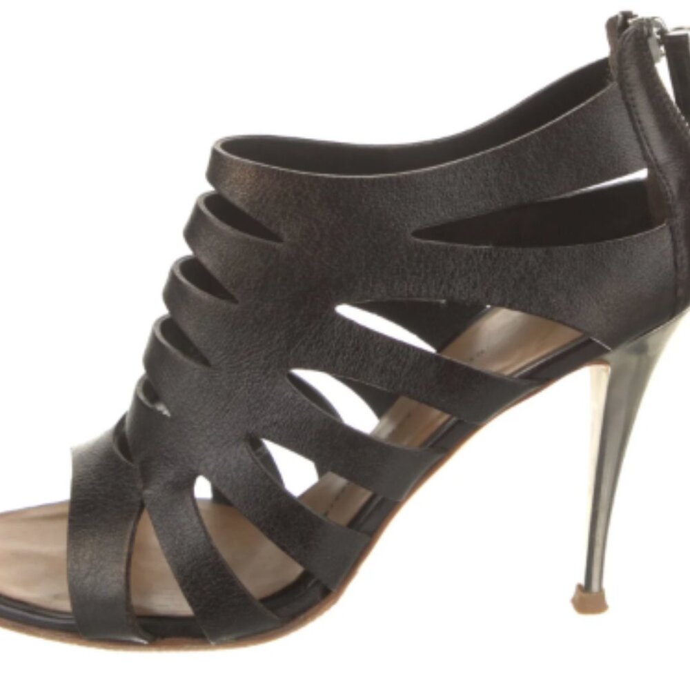 Giuseppe Zanotti Leather Cutout Accent Gladiator Sandals